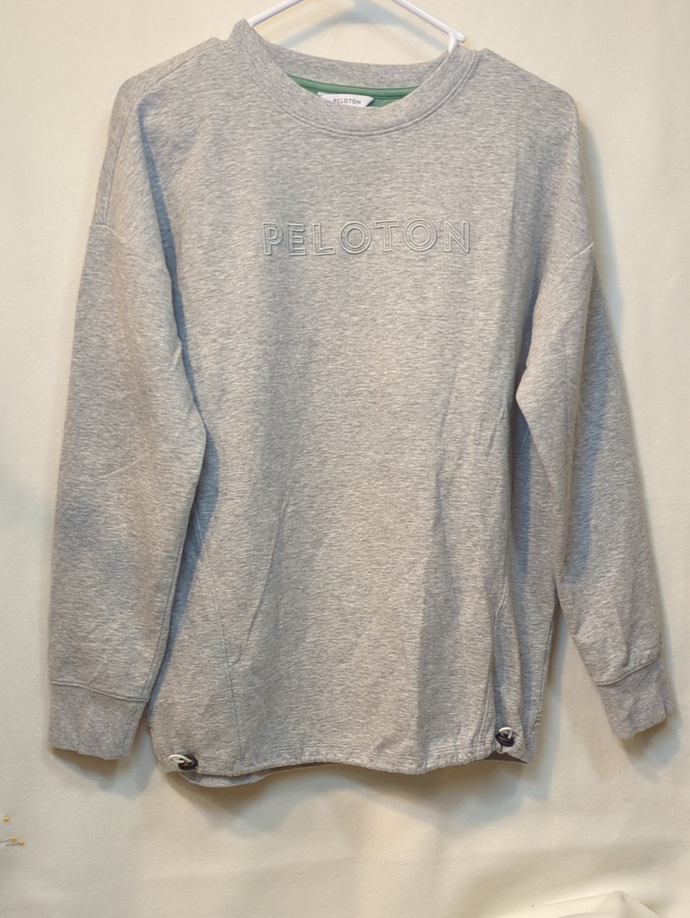 Peloton Light Gray Crewneck Sweatshirt with Embossed Logo